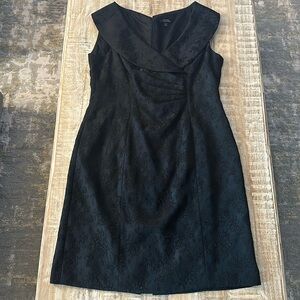 TAHARI Arthur S. Levine Black Brocade Statement Little Black Dress 12